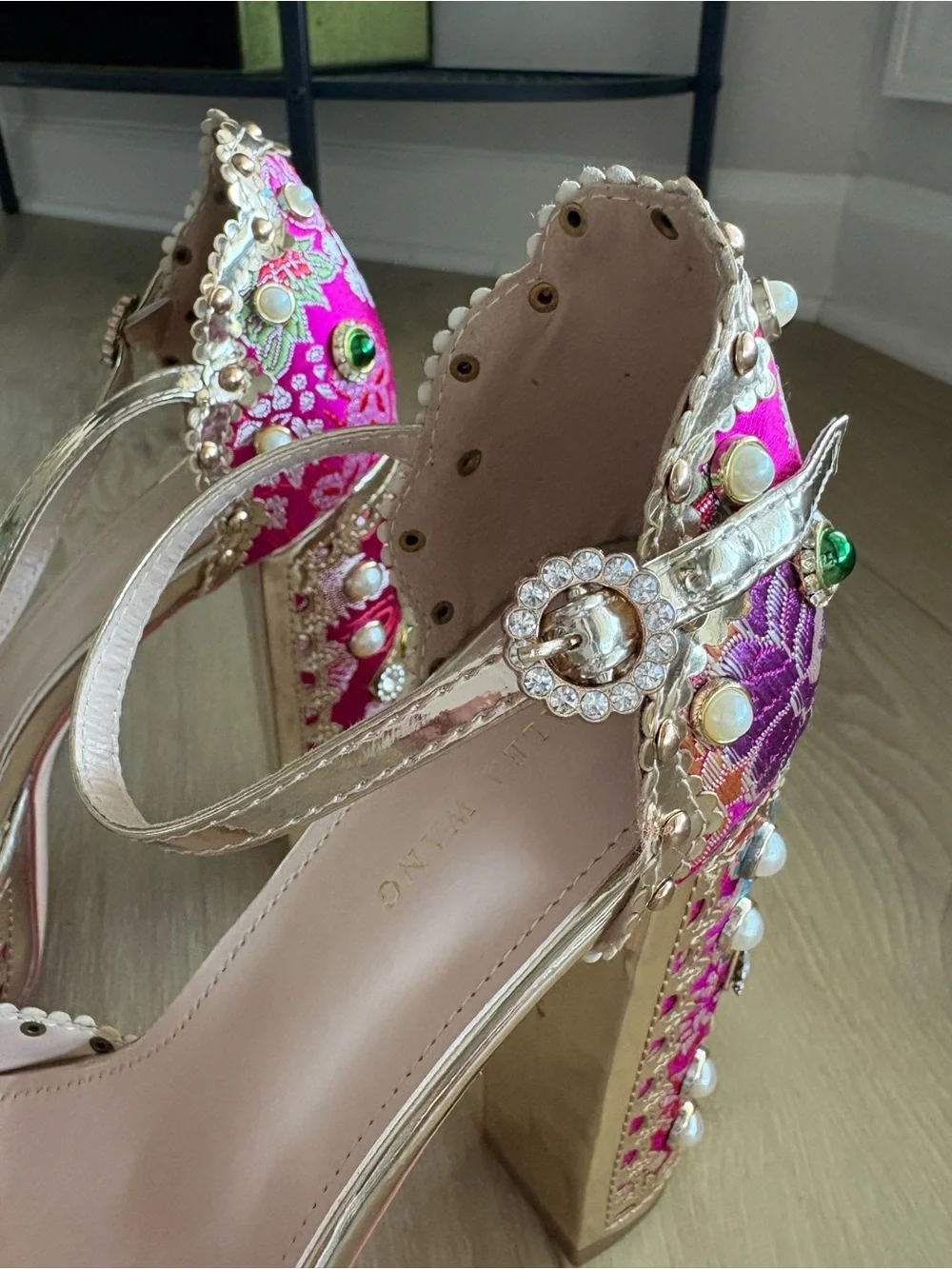 Azalea Wang Cici Embellished Platform Heels | NEW in box